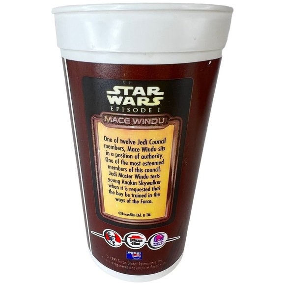 Star Wars Episode 1 Mace Windu Cup And Topper 1999 KFC Taco Bell Pizza Hut Jedi - Picture 9 of 13
